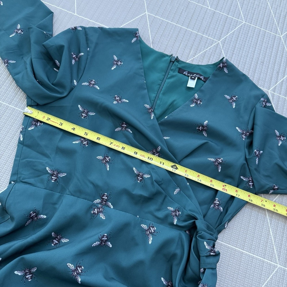 Modcloth Hutch Just Bee Yourself‎ Size 10 Green Midi Dress Faux Wrap - Picture 8 of 10